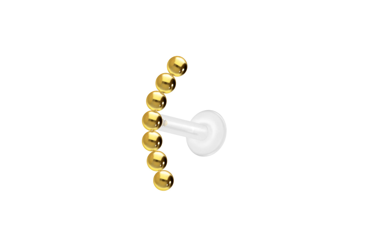 PTFE Labret Piercing mit Innengewinde + Titan-Aufsatz 7 KUGELN